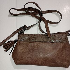 lCrossbody Bag with Floral Accents